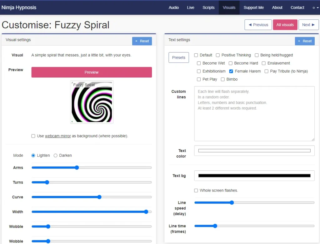 Customize spirals